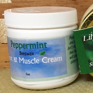 Natural Peppermint beeswax food and muscle cream